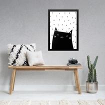 Quadro Gatinho Escandinavo 33X24Cm - Com Vidro Quadro Gatinho Escandinavo 33X24Cm - Com Vidro