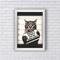 Quadro Gato Atirei O Pau Na Dona Chica 24x18cm