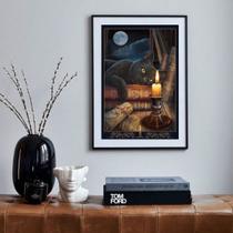 Quadro Gato Bruxo com Vela - 60x48cm Quadro Gato Bruxo com Vela - 60x48cm