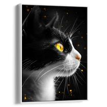 Quadro Gato Celestial dos Olhos de Ouro Brilhante