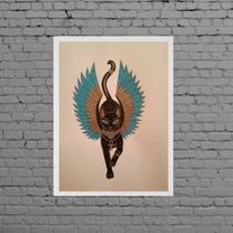 Quadro Gato Egípcio Bastet 24x18cm - com vidro Quadro Gato Egípcio Bastet 24x18cm - com vidro