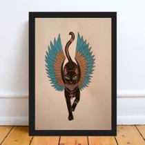 Quadro Gato Egípcio Bastet 33X24Cm Moldura Branca Quadro Gato Egípcio Bastet 33X24Cm Moldura Branca