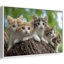 Quadro Gato em Aventura na Floresta Encantada
