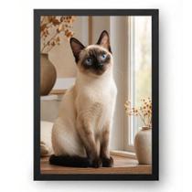 Quadro Gato Siamês Olhar Azul 21x30cm Quadro Gato Siamês Olhar Azul 21x30cm