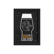 Quadro Geek Jedi Força Cerveja Moldura Preta 22x32cm Quadro Geek Jedi Força Cerveja Moldura Preta 22x32cm