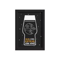 Quadro Geek Jedi Força Cerveja Moldura Preta 33x43cm Quadro Geek Jedi Força Cerveja Moldura Preta 33x43cm