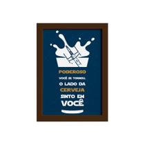 Quadro Geek Jedi Lado da Cerveja Moldura Marrom 33x43cm Quadro Geek Jedi Lado da Cerveja Moldura Marrom 33x43cm