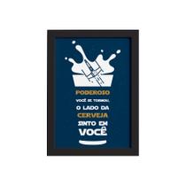 Quadro Geek Jedi Lado da Cerveja Moldura Preta 33x43cm