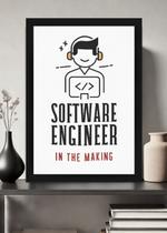 Quadro Geek Software Engineer Com Vidro e Moldura.png Tamanho:21cm x 30cm (A4)