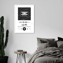 Quadro Gênero Musical Lo-Fi 86x60 Caixa Branco Branco