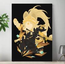 Quadro Genshin Impact Personagens Placa Decorativa Game Anime MDF 20x28cm