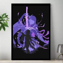 Quadro Genshin Impact Personagens Placa Decorativa Game Anime MDF 20x28cm