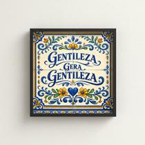 Quadro Gentileza Gera Gentileza 33x33cm Mold Branca Vidro Quadro Gentileza Gera Gentileza 33x33cm Mold Branca Vidro