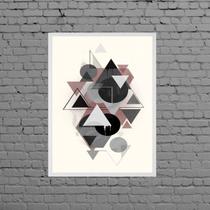 Quadro Geométrico Triângulos E Bolas 45x34cm Quadro Geométrico Triângulos E Bolas 45x34cm