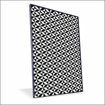 Quadro Geométricos Preto & Branco Canvas Com Vidro Quadro Geométricos Preto & Branco Canvas Com Vidro