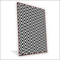 Quadro Geométricos Preto &amp Branco Vinil Com Vidro
