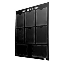 Quadro Gestão Á Vista 8 Displays A4 Em Acm Preto Fosco Quadro Gestão Á Vista 8 Displays A4 Em Acm Preto Fosco
