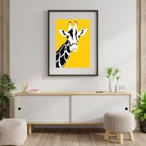 Quadro Girafa Abstrata Amarela - 60X48Cm Quadro Girafa Abstrata Amarela - 60X48Cm