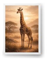 Quadro Girafa Africana Sofisticada Ao Pôr Do Sol 50x70cm