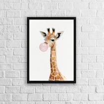 Quadro Girafa Chicletes 45x34cm - com vidro