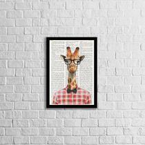Quadro Girafa Intelectual 24x18cm - com vidro