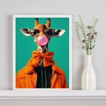 Quadro Girafa Moderna Fashion Colorida 33X24Cm Quadro Girafa Moderna Fashion Colorida 33X24Cm