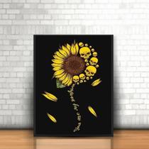 Quadro Girassol Caveiras My Sunshine 24X18Cm