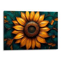 Quadro Girassol de Ouro em Harmonia Celestial