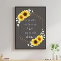 Quadro Girassol Dias Em Que Orei 24x18cm - com vidro Quadro Girassol Dias Em Que Orei 24x18cm - com vidro