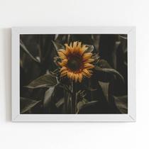 Quadro Girassol Flor Fotografia Moldura Branca 60X40Cm Quadro Girassol Flor Fotografia Moldura Branca 60X40Cm