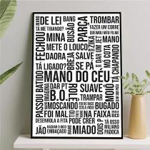 Quadro Gírias de São Paulo Branco e Preto 24x18cm - com vidro Quadro Gírias de São Paulo Branco e Preto 24x18cm - com vidro