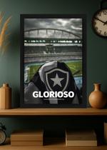 Quadro Glorioso no Estádio Nilton Santos com Vidro e Moldura Tamanho:21cm x 30cm (A4)