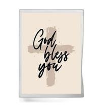 Quadro God Bless You Cruz 45X34Cm - Com Vidro Preta