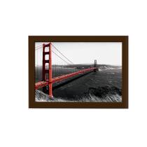 Quadro Golden Gate São Francisco Foto Moldura Marrom 22x32cm