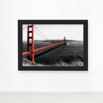 Quadro Golden Gate São Francisco Foto Moldura Preta 22x32cm