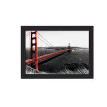 Quadro Golden Gate São Francisco Foto Moldura Preta 33x43cm Quadro Golden Gate São Francisco Foto Moldura Preta 33x43cm