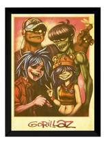 Quadro Gorillaz Banda Rock Arte Poster Moldurado