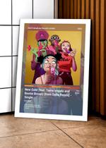 Quadro Gorillaz NewGold(f D C/ Vidro e Moldura Branca Tam:A4 Quadro Gorillaz NewGold(f D C/ Vidro e Moldura Branca Tam:A4