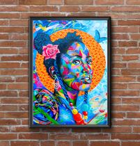 Quadro Grafitti Colorido Arte Com Moldura Tamanho A3