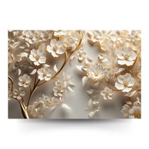 Quadro Grande Árvore Branca Abstrato Dourado Sala Quadro Grande Árvore Branca Abstrato Dourado Sala