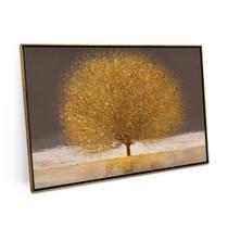 Quadro Grande Árvore Dourada Da Vida 90x60 Cm Para Sala - Bimper Quadros