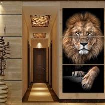 Quadro Grande Decoração Para Sala 180x90 Leão De Juda Quarto