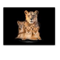 Quadro Grande leão Leoa com Filhote Família 130x90