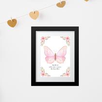 Quadro Grande Salmo Borboleta Rosa - 60x48cm