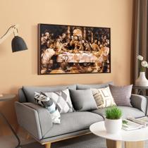Quadro Grande Santa Ceia Moldura e Canvas 63x93cm ref17