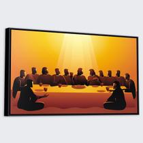 Quadro Grande Santa Ceia Moldura e Canvas 63x93cm ref19