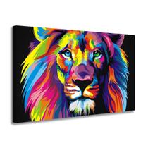 Quadro Grande Tela colorida Leão