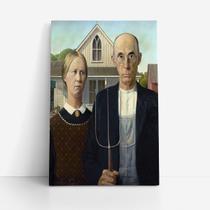 Quadro Grant Wood Gótico Americano Arte Canvas 60x40cm