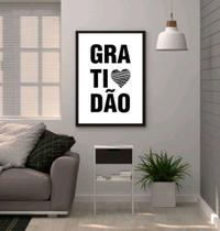 Quadro Gratidão Minimalista 24x18cm - com vidro