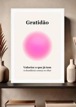 Quadro Gratidão/Positividade com Vidro e Moldura Branca Tamanho:21cm x 30cm (A4)